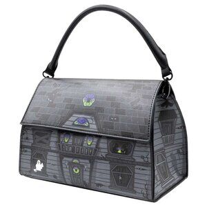 Haunted House Doctor's Bag Vegan Leather Purse Handle Plus Shoulder Strap NWT